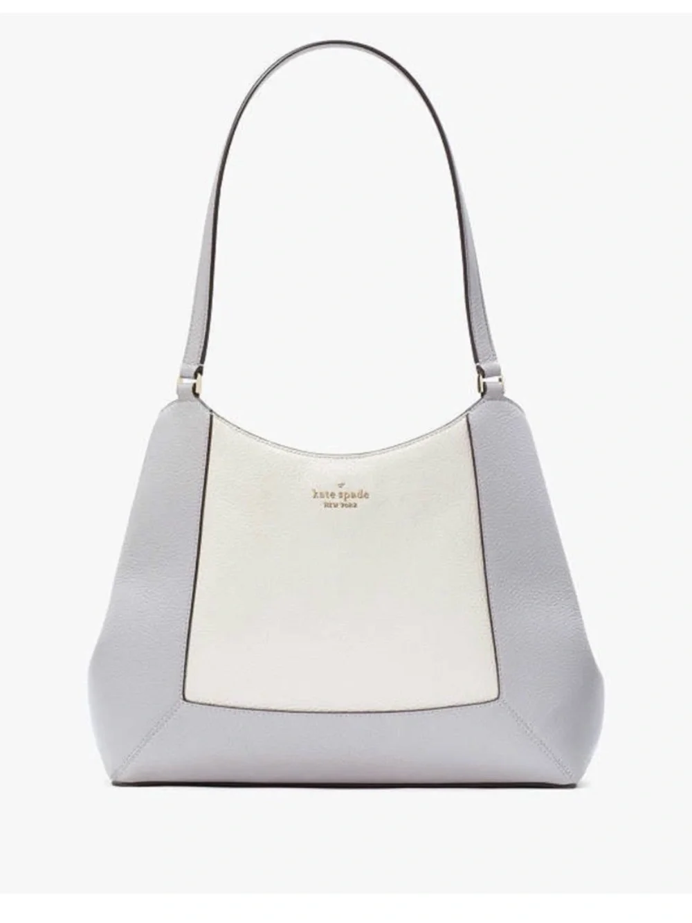 NWT Kate Spade Lena Large Triple Compartment Shoulder Bag Grey/Silver KH439